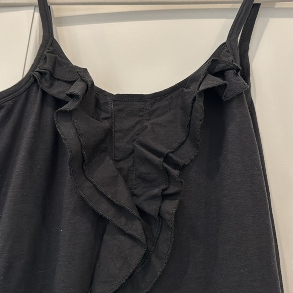 Theory Black Ruffle-Front Tank Top - Picture 2 of 7
